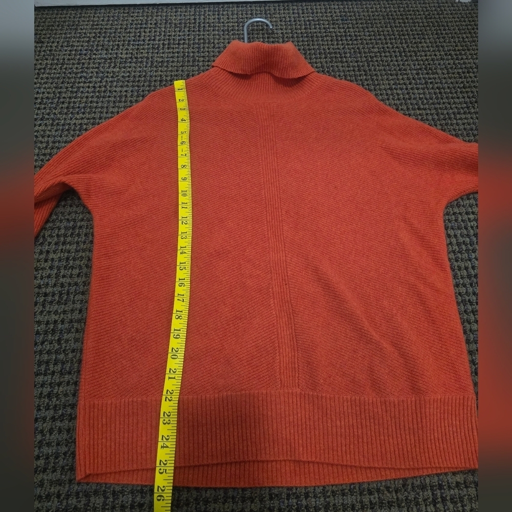 Women's Cozy Orange Turtleneck Sweater - Picture 7 of 9
